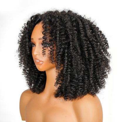 Glueless 300% High Density Finger Coils Curly 8x5 HD Lace Wigs Ready To Go Wigs Pre Everything