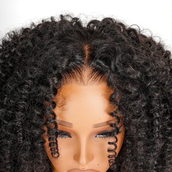 Glueless 300% High Density Finger Coils Curly 8x5 HD Lace Wigs Ready To Go Wigs Pre Everything