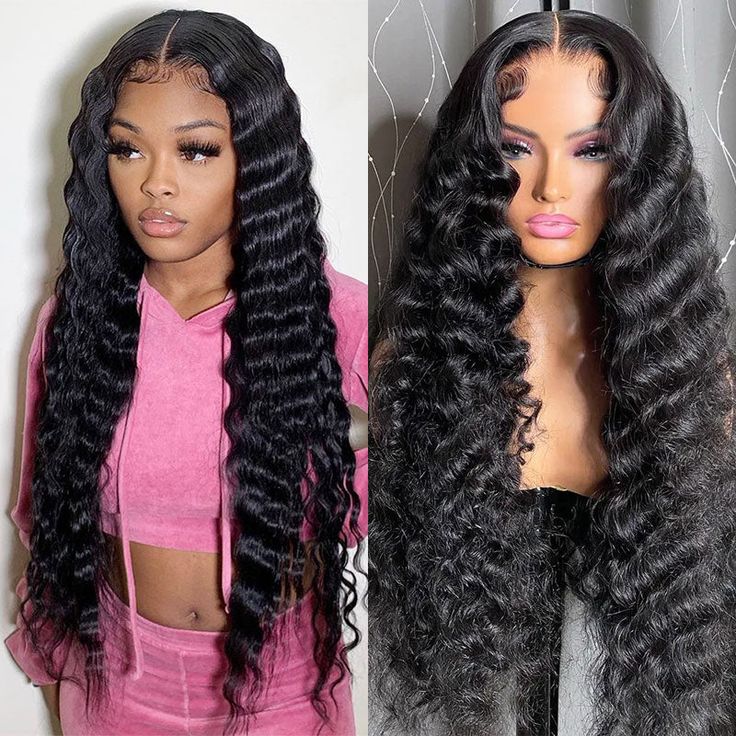 Loose Deep Wave 4x4 HD Lace Wigs Human Hair Pre Plucked Lace Closure Wigs Bleached Knots