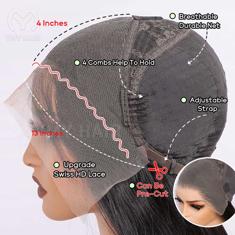 13x4 HD lacw front wigs cap