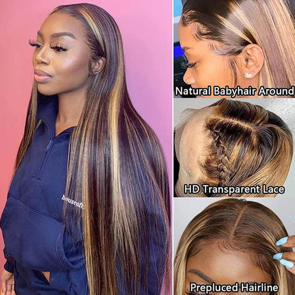 13x4 lace frontal wig colored straight hair