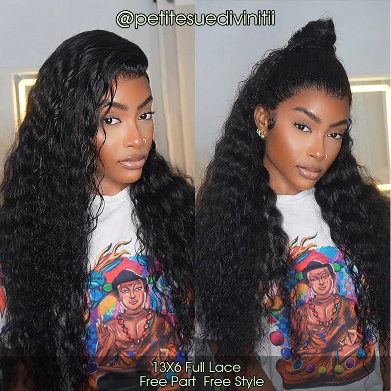 Pre Bleached 13x6 Full Lace Front Wig Pre Plucked Deep Part Skin Melt HD Lace Deep Wave Human Hair Wigs