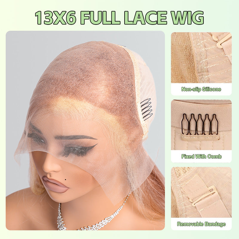 13x6 HD Lace Frontal Wig P16 /613 Highlight Straight Glueless Pre-plucked HD Lace Wigs C Part Hairstyle