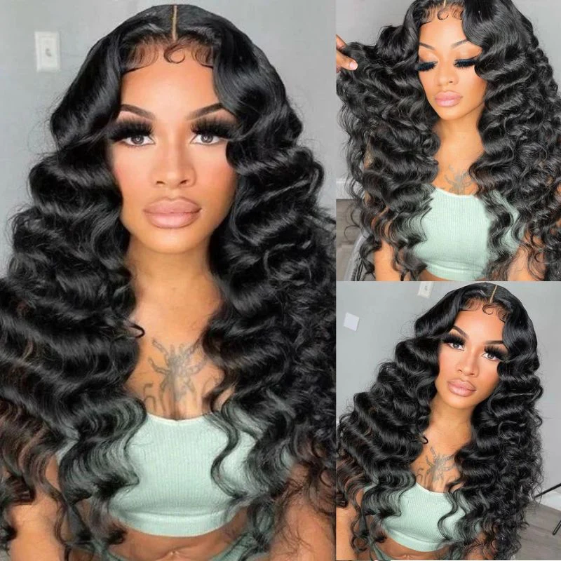 Glueless Loose Deep HD Lace Wig Pre Plucked 13x6 Full Lace Parting Max Pre Bleached 180% Density