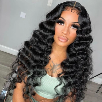 Glueless Loose Deep HD Lace Wig Pre Plucked 13x6 Full Lace Parting Max Pre Bleached 180% Density