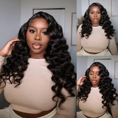 Glueless Loose Deep HD Lace Wig Pre Plucked 13x6 Full Lace Parting Max Pre Bleached 180% Density