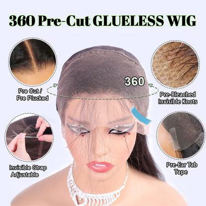[Upgrade 3th 360] Highlight New Tech Upgrade Glueless 360 HD Lace Wigs With Invisi-Strap Snug Fit Pre Everthing Wigs