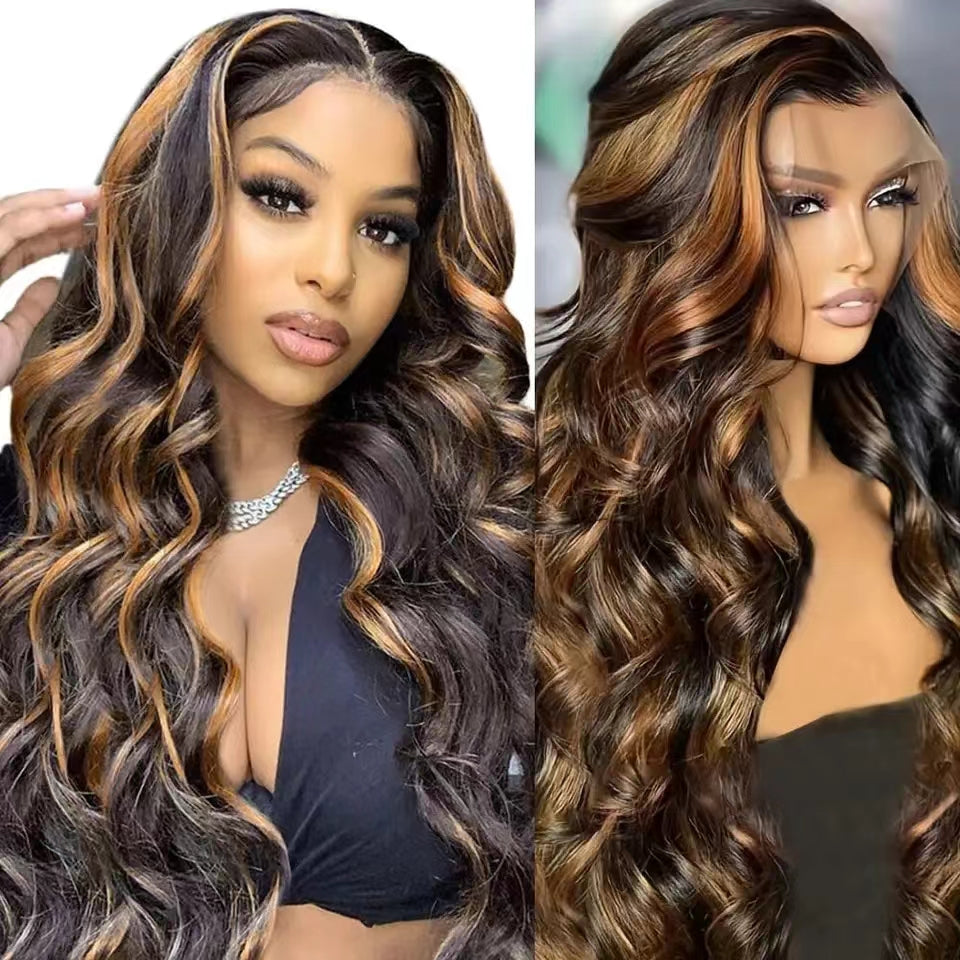 1B/30 Highlight New Tech Upgrade Glueless 360 HD Lace Wigs With Invisi-Strap Snug Fit Pre Plucked Lace Parting Anywhere