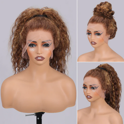 P4/27 Highlight Wigs Glueless 360 Wig With Invisi-Strap Snug Fit Bleached Knots HD Lace Wigs