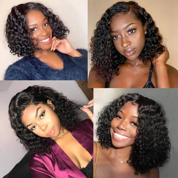 glueless deep wave bob wigs