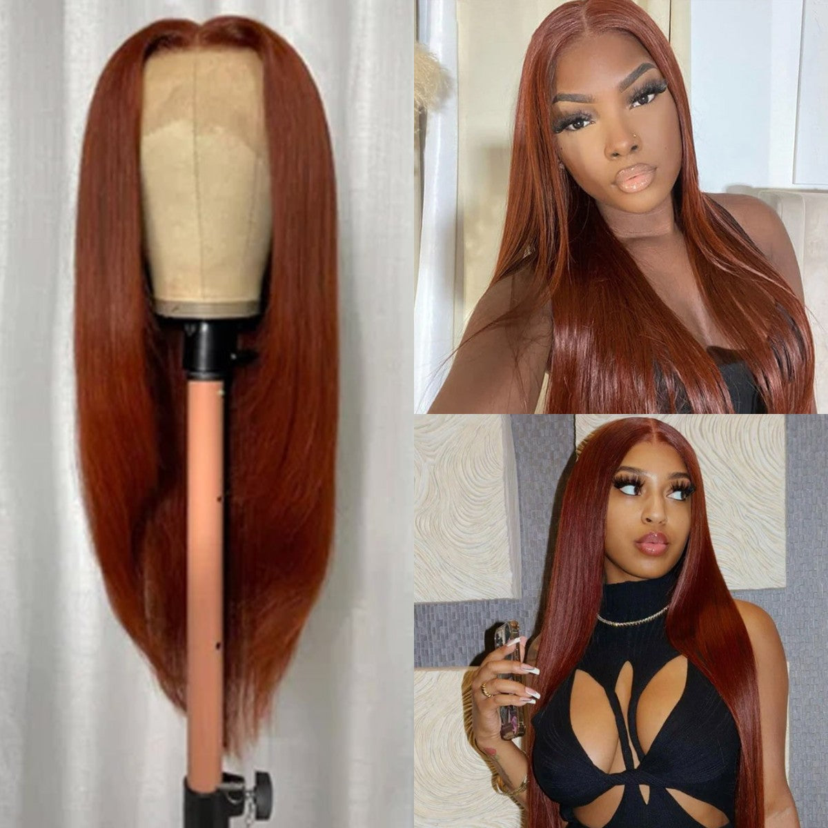 glueless straight colored lace wig