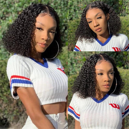 4x4LaceBlackBobWigKinkyCurlyBob