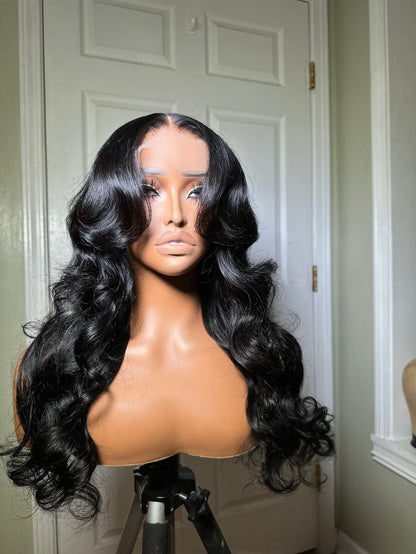 189=2 Wigs | 20 Inches Curtain Bang 5X5 Lace Body Wave Wig +20inch 99J Curtain Bangs Body Wave 5x5 Wig Pre Cut HD Lace Wig