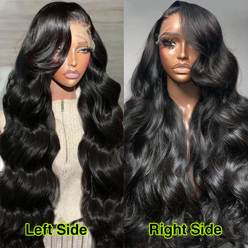 Body Wave HD Lace Frontal and Closure Wigs With Curtain Bangs For Sale Left/Right Side Part Can Be Choose