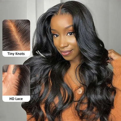 $179 Get 2 Wigs |Honey Blonde Highlight Body Wave Wig 8x5 Bye Bye Knots +Natural Color 8x5 Body Wave Glueless Wig