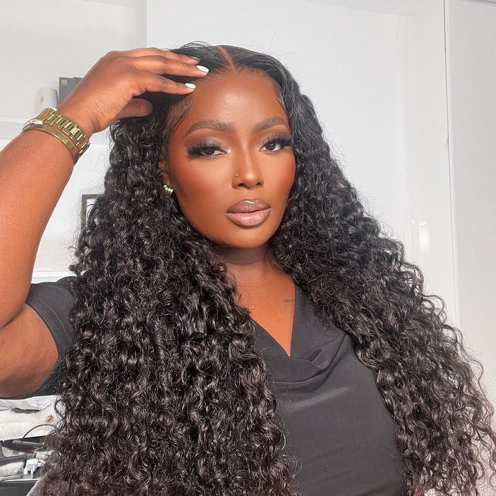 8x5 HD Lace Wigs Deep Wave Pre Cut Glueless Lace Wigs Human Hair For Sale