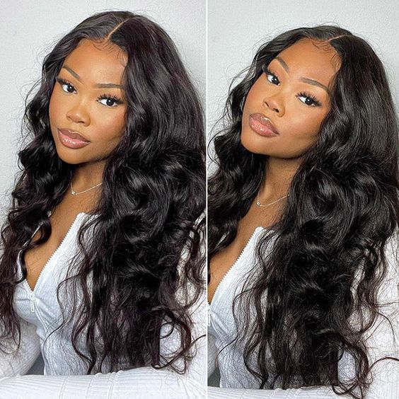 $159 Get 2 Wigs | V Part Human Hair Wig Body Wave No Glue Wigs + 13x0.5 T Part Straight Lace Wig Natural Color Wig Flash Sale