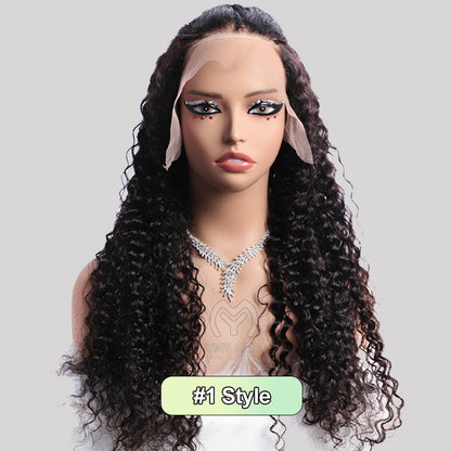 Pre Braided Wig 13X4/13X6 Deep Wave Lace Front Human Hair Ready To Go Glueless Bleached Knots HD Lace Wigs