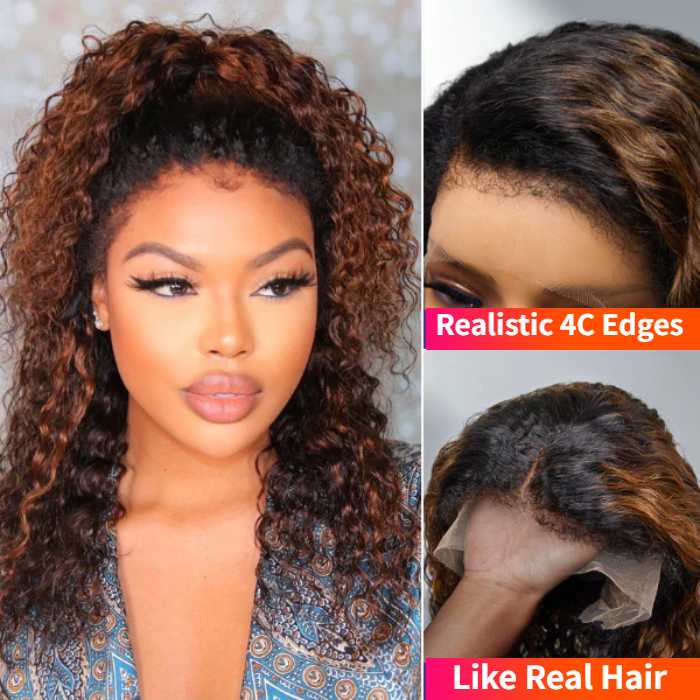 Curly HD Lace Wigs with 4C Edges