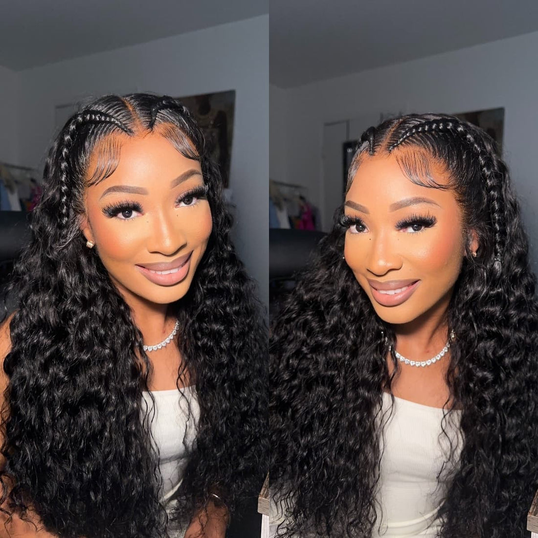 Pre Braided Wig 13X4/13X6 Deep Wave Lace Front Human Hair Ready To Go Glueless Bleached Knots HD Lace Wigs