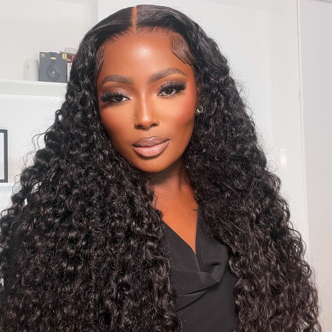 8x5 HD Lace Wigs Deep Wave Pre Cut Glueless Lace Wigs Human Hair For Sale