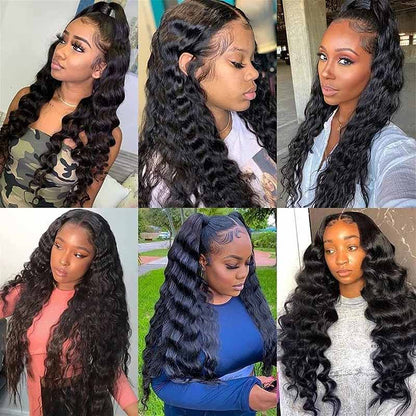 Full Lace Human Hair Wigs Loose Deep Wave