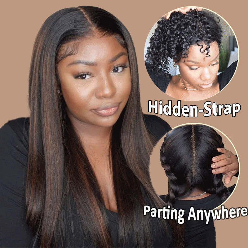 Upgrade 3th Full Scalp Lace | Colored Human Hair Wig New Tech 4D Encircle With 4C Edges /Baby Hair Wigs Bleached Knots Invisible Strap HD Lace Parting Anywhere Wig 180% Density