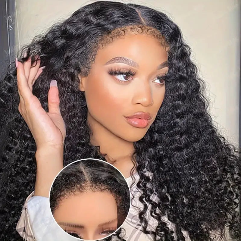 HD Lace Wigs With 4c Kinky Edge Jerry Curly