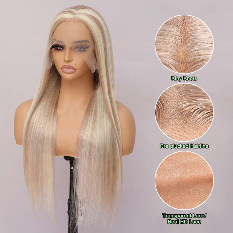 Honey Blonde Highlights P18/613 Body Wave 13X6 Parting Max Glueless Wig Pre-Knotless