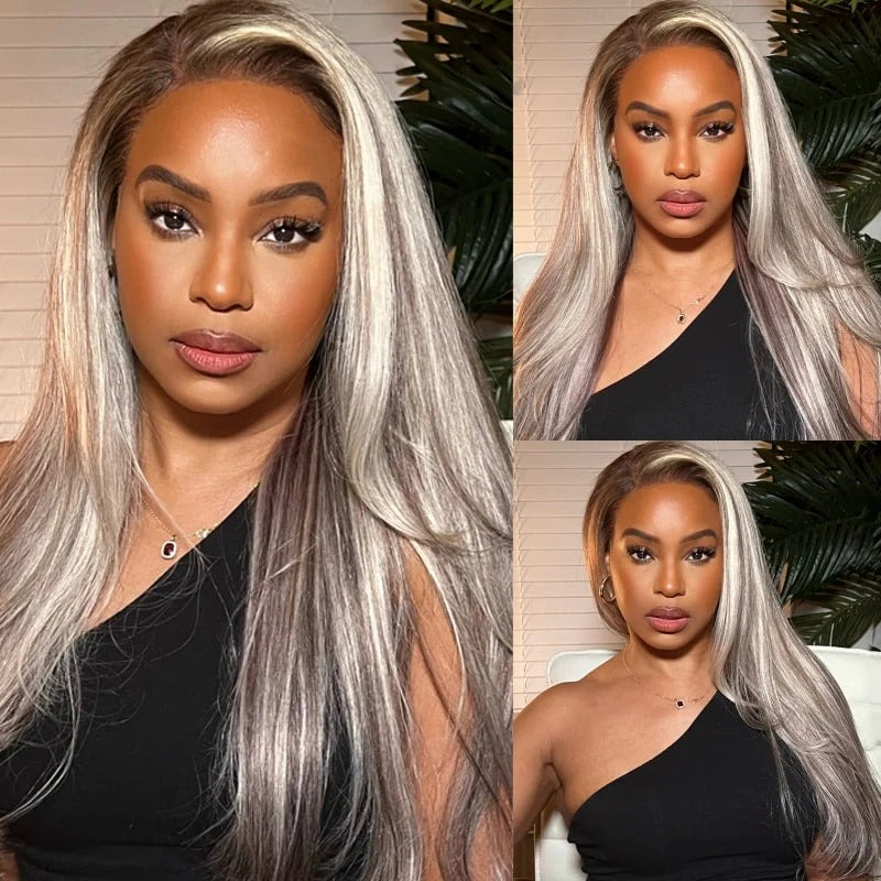 YMY Hair New In Ash Blonde P18/613 Human Hair Wig Straight/Body Wave Glueless 13x4/13x6  Lace Frontal Wig