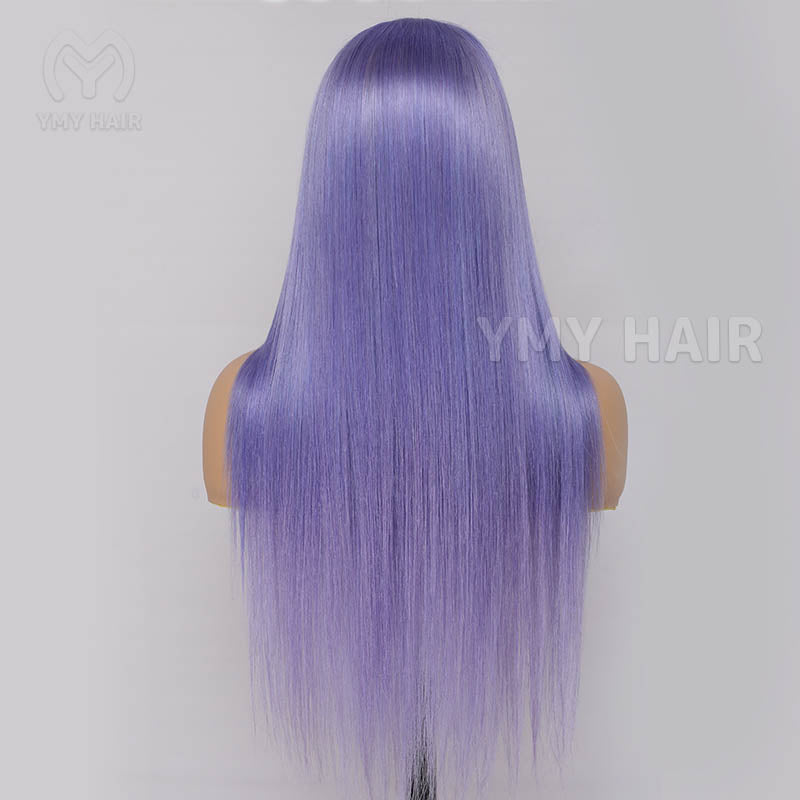 Purple color hd lace straight wig