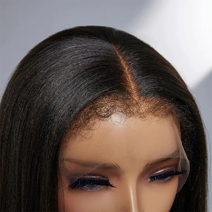 Straight 13x4 Human Hair Wigs with Kinky Baby Hair