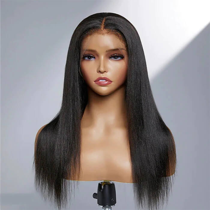 Straight 13x4 Human Hair Wigs with Kinky Baby Hair