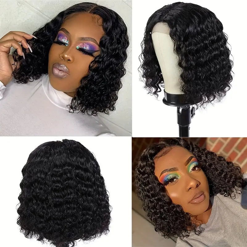 Human Hair Bob Wigs Deep Wave