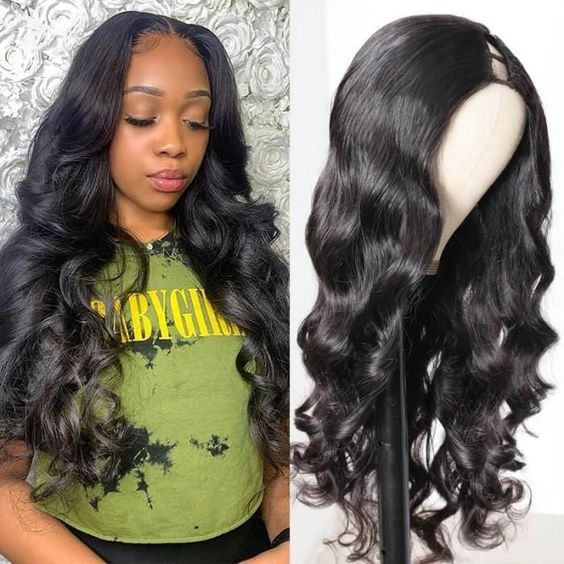 $159 Get 2 Wigs | V Part Human Hair Wig Body Wave No Glue Wigs + 13x0.5 T Part Straight Lace Wig Natural Color Wig Flash Sale