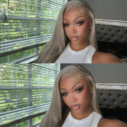 YMY Hair New In Ash Blonde P18/613 Human Hair Wig Straight/Body Wave Glueless 13x4/13x6  Lace Frontal Wig