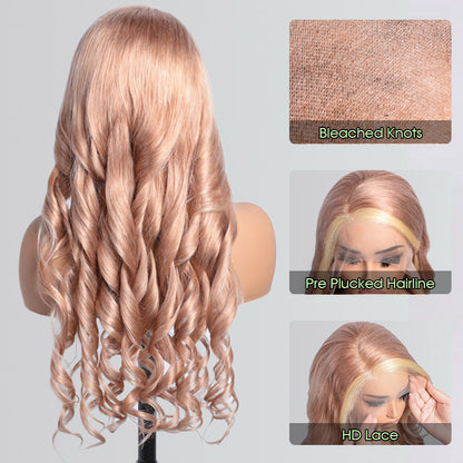 Body Wave 13x4/13x6 HD Glueless Ready to Go Wigs P16/613 Ombre Blonde Color Human Hair Pre Bleached 230% Density