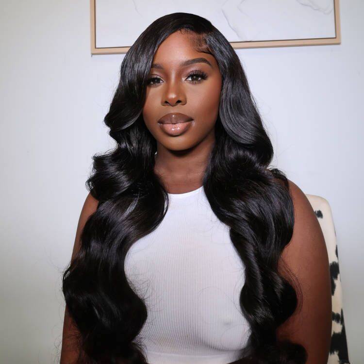 Pre Everything Bye-Bye Knots 8x5 Pre Cut HD Lace Ready Go Body Wave Glueless Wig With Pre Plucked Hairline Ear Tab Tapes Wig