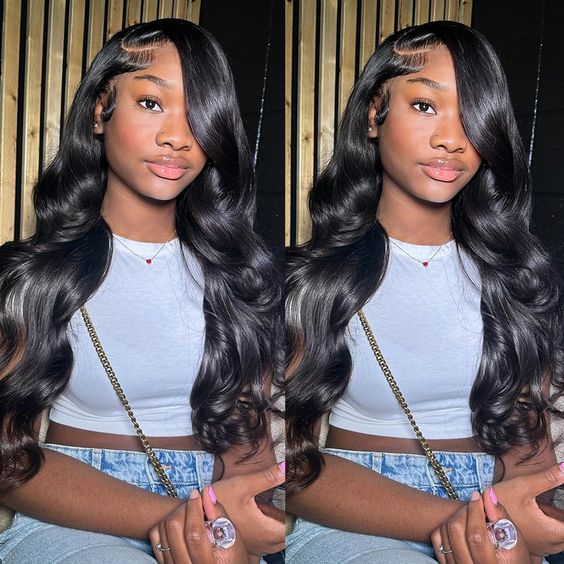 Body Wave HD Lace Frontal and Closure Wigs With Curtain Bangs For Sale Left/Right Side Part Can Be Choose