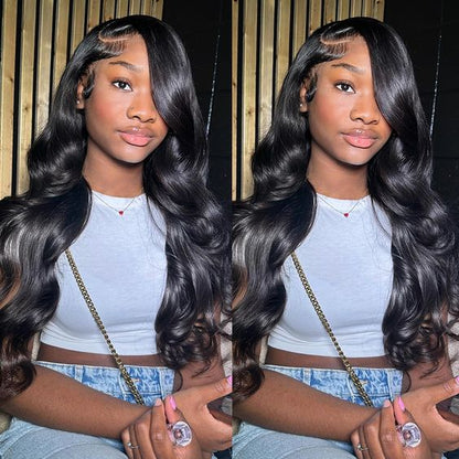 Body Wave HD Lace Frontal and Closure Wigs With Curtain Bangs For Sale Left/Right Side Part Can Be Choose