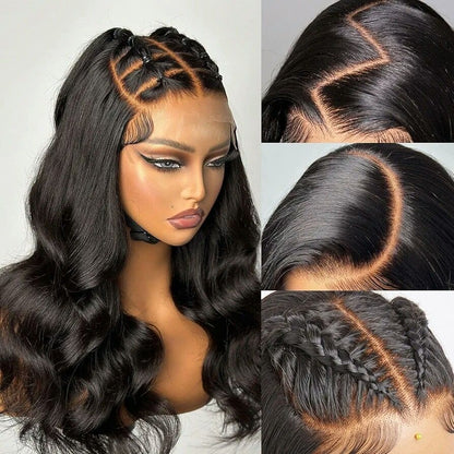 13x6 Invisible HD Lace Front Wig Body Wave Pre Bleached Knots Plucked Hairline