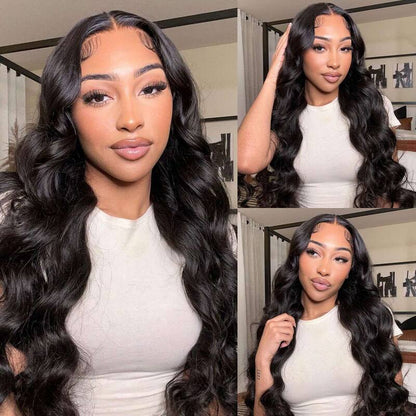 13x6 Invisible HD Lace Front Wig Body Wave Pre Bleached Knots Plucked Hairline