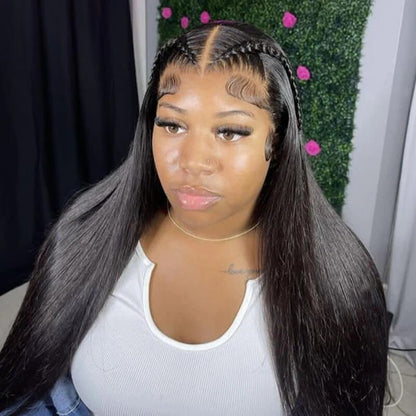 Pre Braided Wig 13X4/13X6 Deep Wave Lace Front Human Hair Ready To Go Glueless Bleached Knots HD Lace Wigs