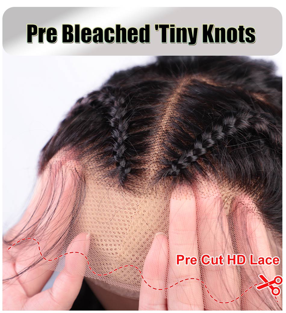 Pre Braided Wig 13X4/13X6 Deep Wave Lace Front Human Hair Ready To Go Glueless Bleached Knots HD Lace Wigs