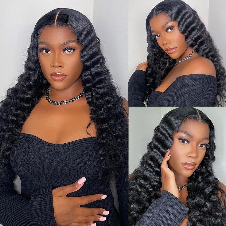 Loose Deep Wave 4x4 HD Lace Wigs Human Hair Pre Plucked Lace Closure Wigs Bleached Knots