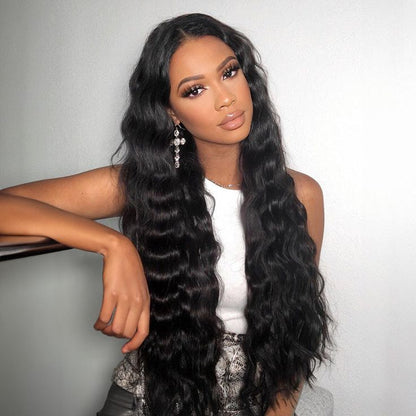 Loose Deep Wave 4x4 HD Lace Wigs Human Hair Pre Plucked Lace Closure Wigs Bleached Knots