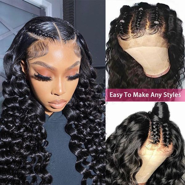 Bleached Knots Real Full Lace Wigs Loose Wave Pre-plucked Hairline Handmade Whole Lace Wig Free Part