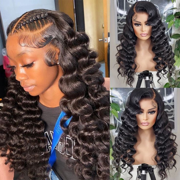 Pre Plucked Full Lace Human Hair Wigs Loose Deep Wave Handmade Whole HD Lace Wig  Pre-Bleached
