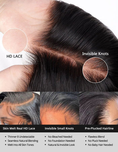 8x5 HD Lace Wigs Deep Wave Pre Cut Glueless Lace Wigs Human Hair For Sale