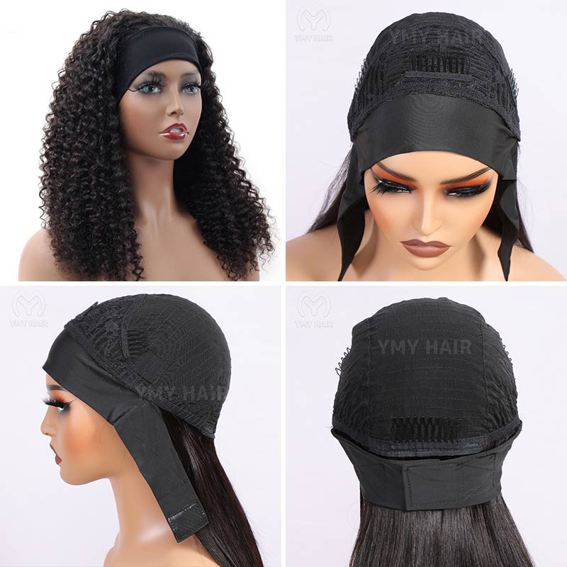 kinky curly headband wigs